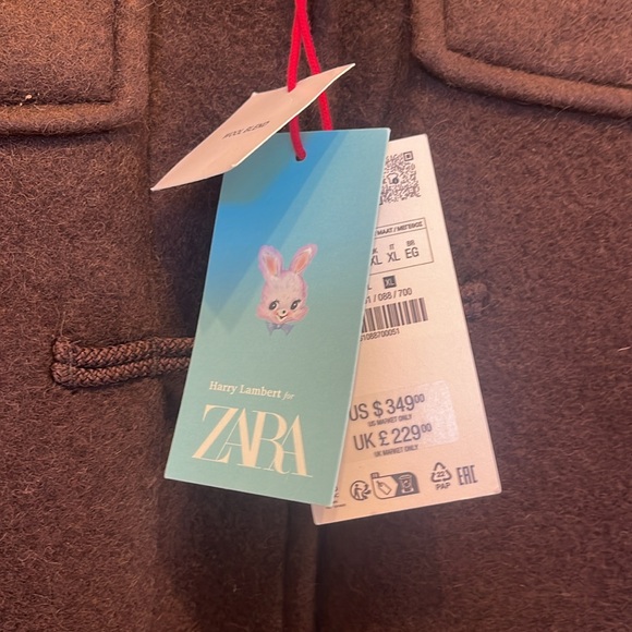 Men’s ZARA wool Blend Coat - XL - New with tags - Brown. - Picture 11 of 11